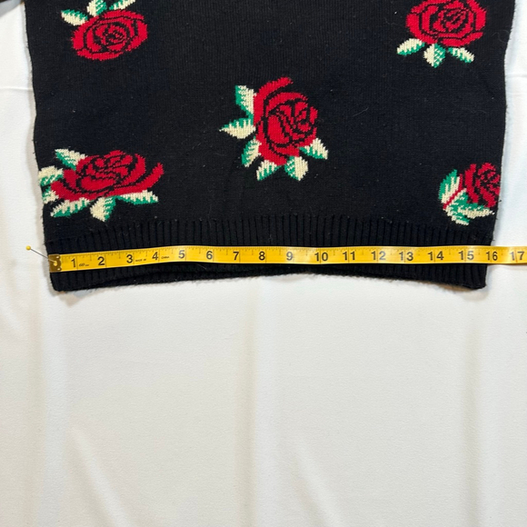 Chelsea Girl Rose Knit Sweater | Y2K Floral Crop | Made in U.K. | US 8 / UK 12 - Picture 6 of 9